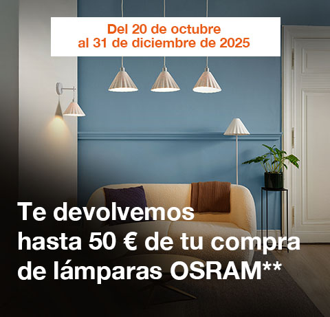 Te devolvemos hasta 50 € de tu compra de lámparas OSRAM**